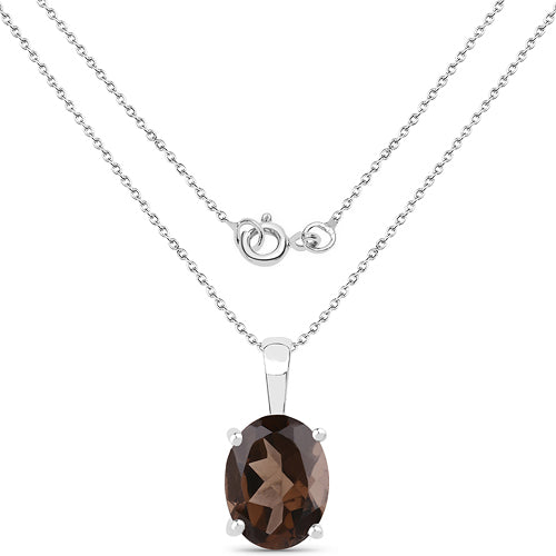 3.14 Carat Genuine Smoky Quartz .925 Sterling Silver Jewelry Set  DestGlow