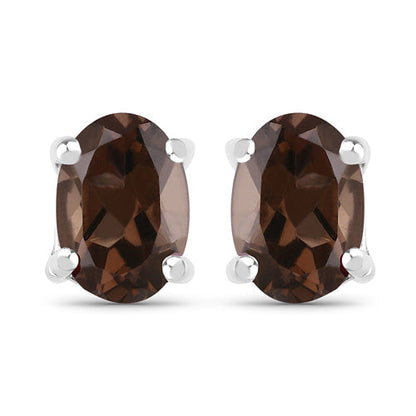 3.14 Carat Genuine Smoky Quartz .925 Sterling Silver Jewelry Set  DestGlow