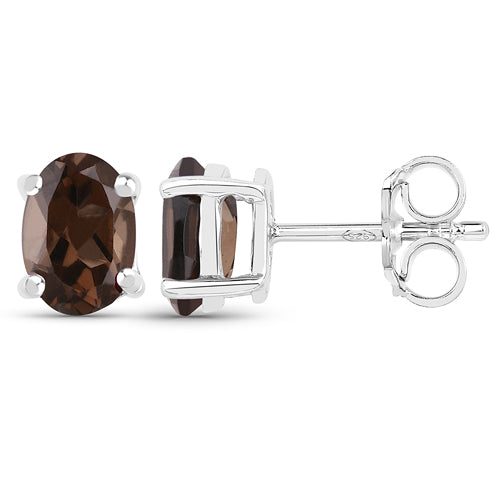 3.14 Carat Genuine Smoky Quartz .925 Sterling Silver Jewelry Set  DestGlow