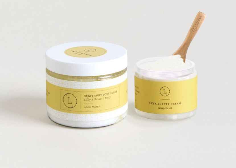Reviving set with Grapefruit shea butter and Body scrub