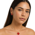 Pasión Red Clover Enamel Necklace & Earrings Jewelry Set by Farmacias Savia