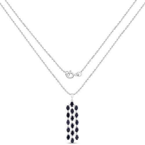 7.68 Carat Genuine Blue Sapphire .925 Sterling Silver Pendant by Bids.com