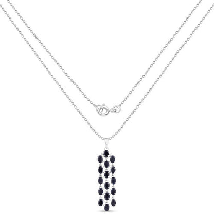 7.68 Carat Genuine Blue Sapphire .925 Sterling Silver Pendant by Bids.com