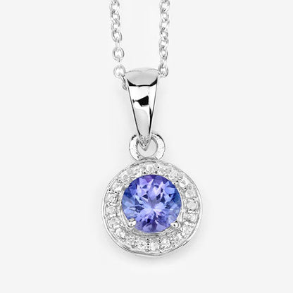 1.05 Carat Genuine Tanzanite and White Topaz .925 Sterling Silver Pendant by Bids.com