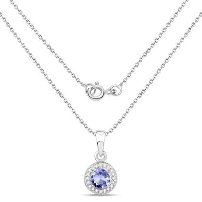 1.05 Carat Genuine Tanzanite and White Topaz .925 Sterling Silver Pendant by Bids.com