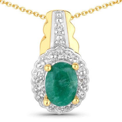 1.71 Carat Dyed Emerald and White Topaz .925 Sterling Silver Jewelry Set by Bids.com