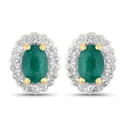1.71 Carat Dyed Emerald and White Topaz .925 Sterling Silver Jewelry Set by Bids.com