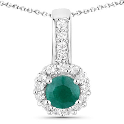1.81 Carat Dyed Emerald and White Topaz .925 Sterling Silver Jewelry Set by Bids.com