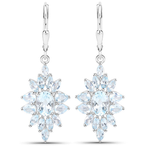 19.18 Carat Genuine Blue Topaz .925 Sterling Silver 3 Piece Jewelry Set (Ring, Earrings, and Pendant w/ Chain) by Bids.com
