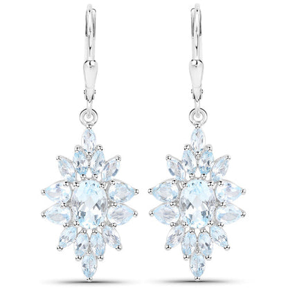 19.18 Carat Genuine Blue Topaz .925 Sterling Silver 3 Piece Jewelry Set (Ring, Earrings, and Pendant w/ Chain) by Bids.com