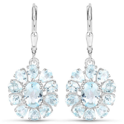 14.02 Carat Genuine Blue Topaz and White Topaz .925 Sterling Silver 3 Piece Jewelry Set (Ring, Earrings, and Pendant w/ Chain) by Bids.com