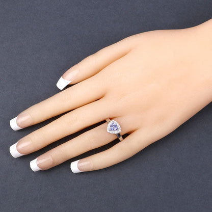 0.87 Carat Genuine Tanzanite and White Topaz .925 Sterling Silver Ring  DestGlow