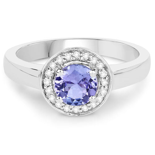 1.05 Carat Genuine Tanzanite and White Topaz .925 Sterling Silver Ring by Bids.com