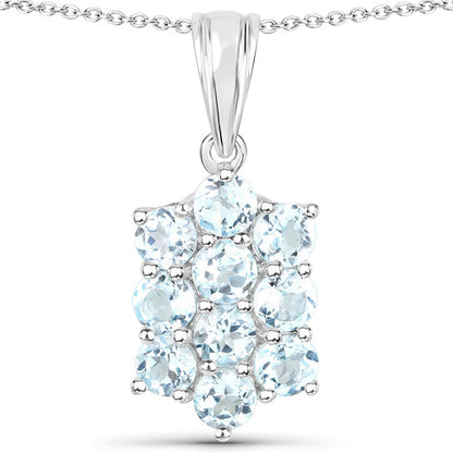 8.80 Carat Genuine Blue Topaz .925 Sterling Silver 3 Piece Jewelry Set (Ring, Earrings, and Pendant w/ Chain) by Bids.com