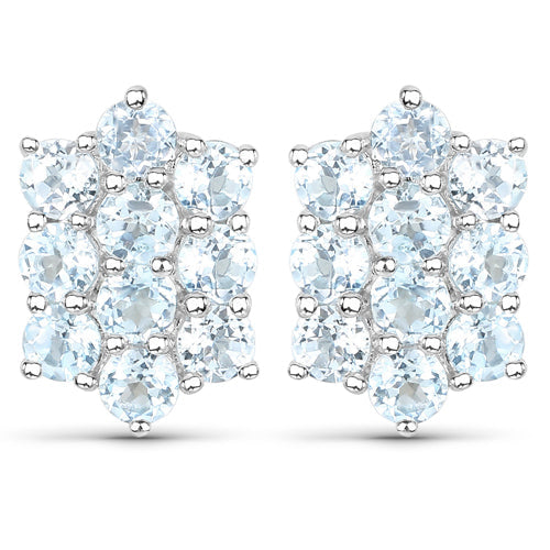 8.80 Carat Genuine Blue Topaz .925 Sterling Silver 3 Piece Jewelry Set (Ring, Earrings, and Pendant w/ Chain) by Bids.com