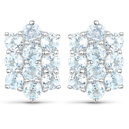 8.80 Carat Genuine Blue Topaz .925 Sterling Silver 3 Piece Jewelry Set (Ring, Earrings, and Pendant w/ Chain) by Bids.com