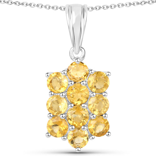 6.60 Carat Genuine Citrine .925 Sterling Silver 3 Piece Jewelry Set (Ring, Earrings, and Pendant w/ Chain) by Bids.com
