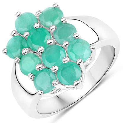 6.60 Carat Genuine Emerald .925 Sterling Silver 3 Piece Jewelry Set (Ring, Earrings, and Pendant w/ Chain) by Bids.com