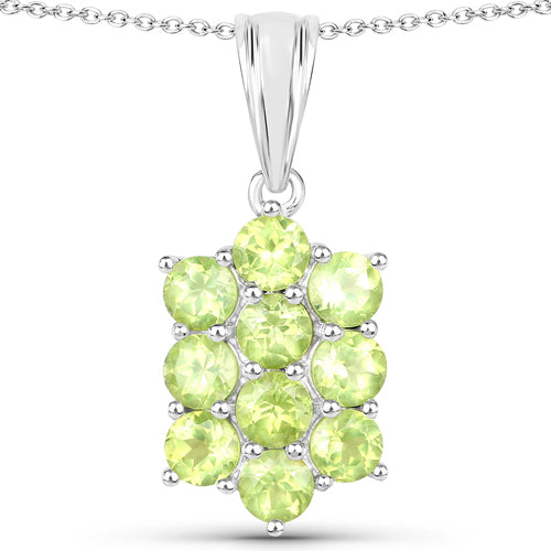 6.80 Carat Genuine Peridot .925 Sterling Silver 3 Piece Jewelry Set (Ring, Earrings, and Pendant w/ Chain) by Bids.com