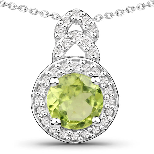 2.68 Carat Genuine Peridot and White Topaz .925 Sterling Silver Jewelry Set by Bids.com