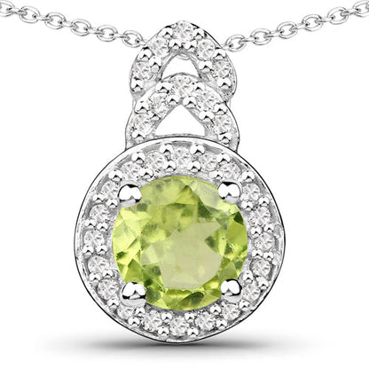2.68 Carat Genuine Peridot and White Topaz .925 Sterling Silver Jewelry Set by Bids.com