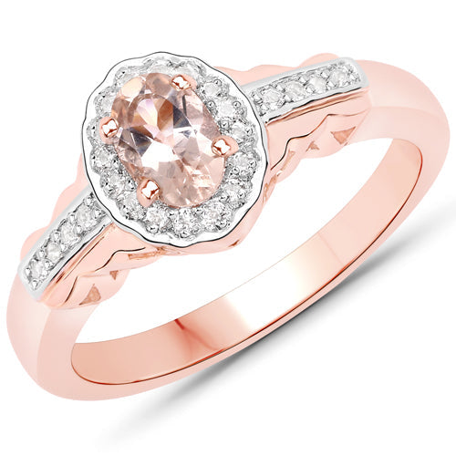 1.98 Carat Genuine Morganite and White Topaz .925 Sterling Silver 3 Piece Jewelry Set (Ring, Earrings, and Pendant w/ Chain)  DestGlow