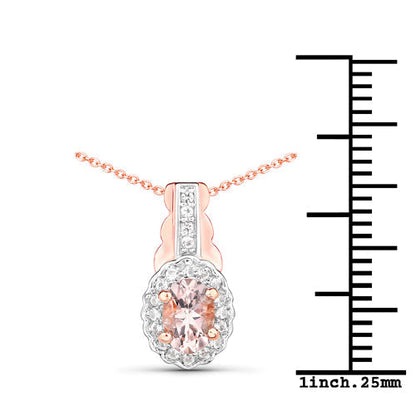 1.98 Carat Genuine Morganite and White Topaz .925 Sterling Silver 3 Piece Jewelry Set (Ring, Earrings, and Pendant w/ Chain)  DestGlow