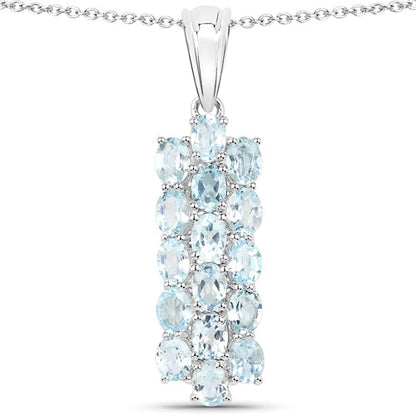 9.88 Carat Genuine Blue Topaz .925 Sterling Silver 3 Piece Jewelry Set (Ring, Earrings, and Pendant w/ Chain) by Bids.com
