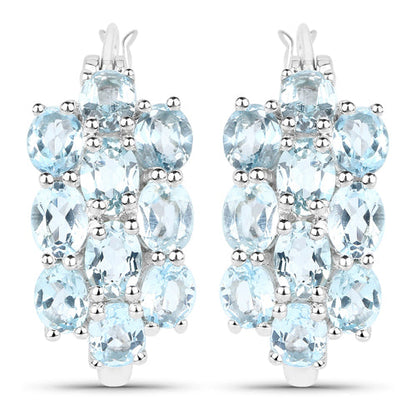 9.88 Carat Genuine Blue Topaz .925 Sterling Silver 3 Piece Jewelry Set (Ring, Earrings, and Pendant w/ Chain) by Bids.com
