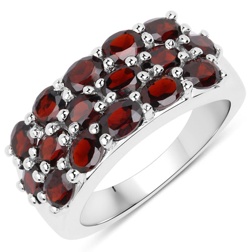 10.40 Carat Genuine Garnet .925 Sterling Silver 3 Piece Jewelry Set (Ring, Earrings, and Pendant w/ Chain) by Bids.com