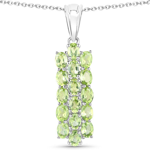 8.84 Carat Genuine Peridot .925 Sterling Silver 3 Piece Jewelry Set (Ring, Earrings, and Pendant w/ Chain) by Bids.com