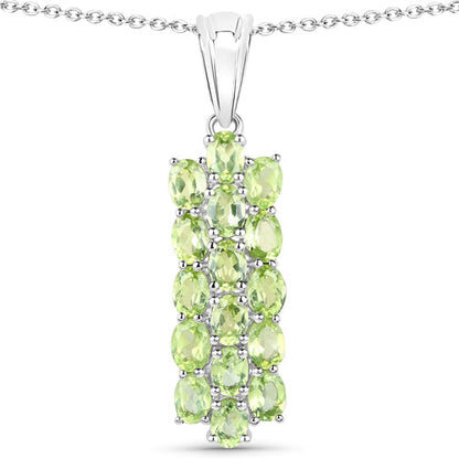 8.84 Carat Genuine Peridot .925 Sterling Silver 3 Piece Jewelry Set (Ring, Earrings, and Pendant w/ Chain) by Bids.com