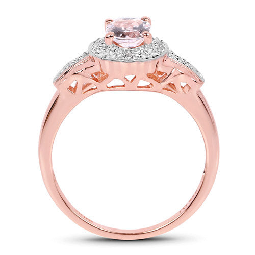 2.28 Carat Genuine Morganite and White Topaz .925 Sterling Silver 3 Piece Jewelry Set (Ring, Earrings, and Pendant w/ Chain) by Bids.com