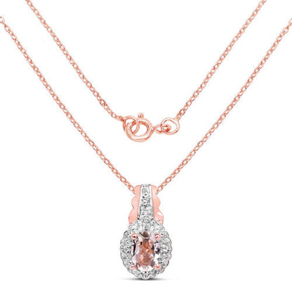 2.28 Carat Genuine Morganite and White Topaz .925 Sterling Silver 3 Piece Jewelry Set (Ring, Earrings, and Pendant w/ Chain) by Bids.com