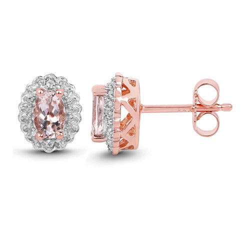 2.28 Carat Genuine Morganite and White Topaz .925 Sterling Silver 3 Piece Jewelry Set (Ring, Earrings, and Pendant w/ Chain) by Bids.com