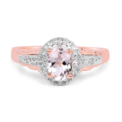 2.28 Carat Genuine Morganite and White Topaz .925 Sterling Silver 3 Piece Jewelry Set (Ring, Earrings, and Pendant w/ Chain) by Bids.com