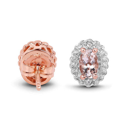2.28 Carat Genuine Morganite and White Topaz .925 Sterling Silver 3 Piece Jewelry Set (Ring, Earrings, and Pendant w/ Chain) by Bids.com