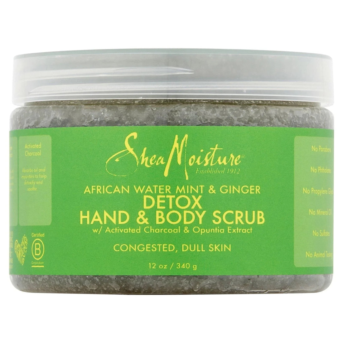 SheaMoisture African Water Mint &amp; Ginger Detox Hand + Body Scrub 12 oz  DestGlow