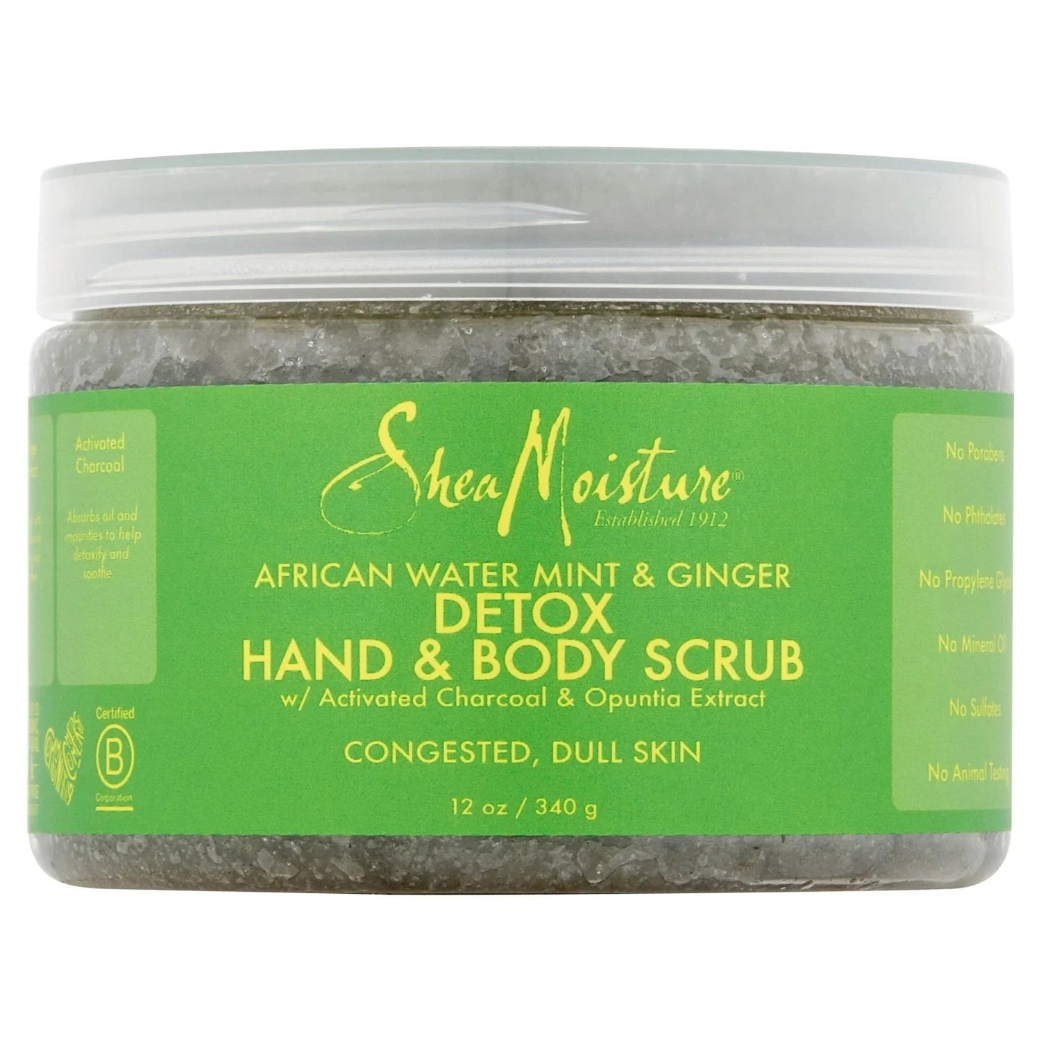 SheaMoisture African Water Mint &amp; Ginger Detox Hand + Body Scrub 12 oz