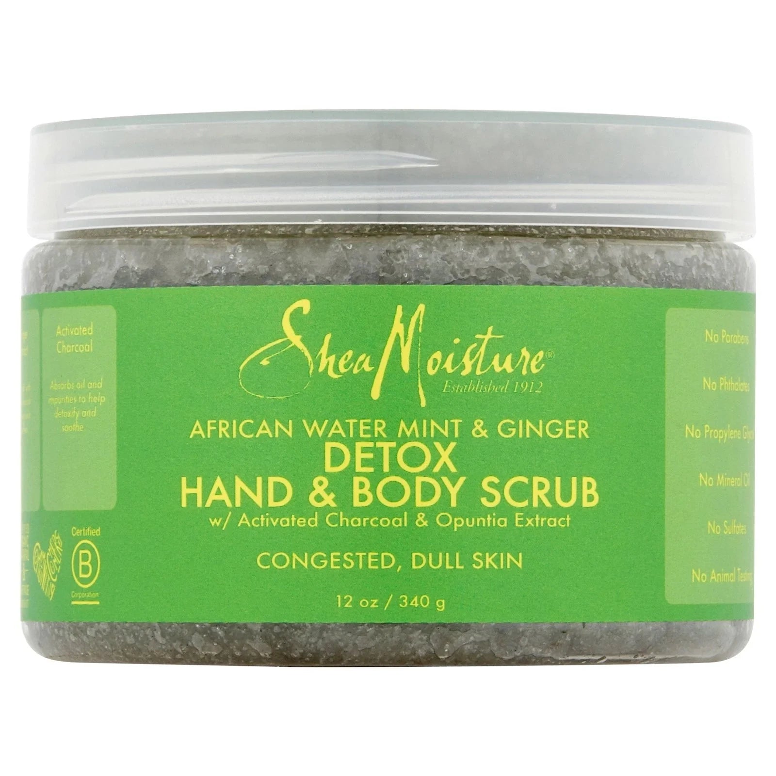 SheaMoisture African Water Mint &amp; Ginger Detox Hand + Body Scrub 12 oz