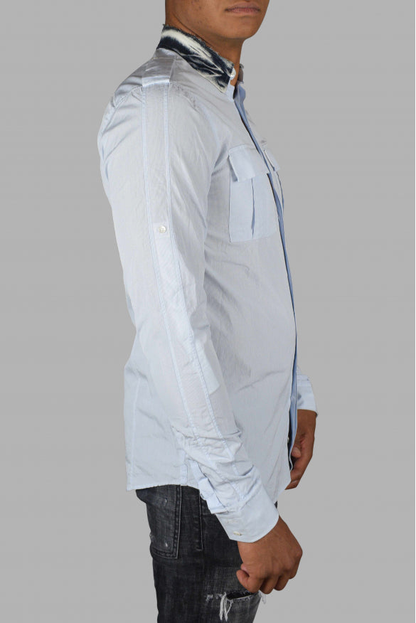 Balmain Men Shirt With Denim Collar by Luosophy