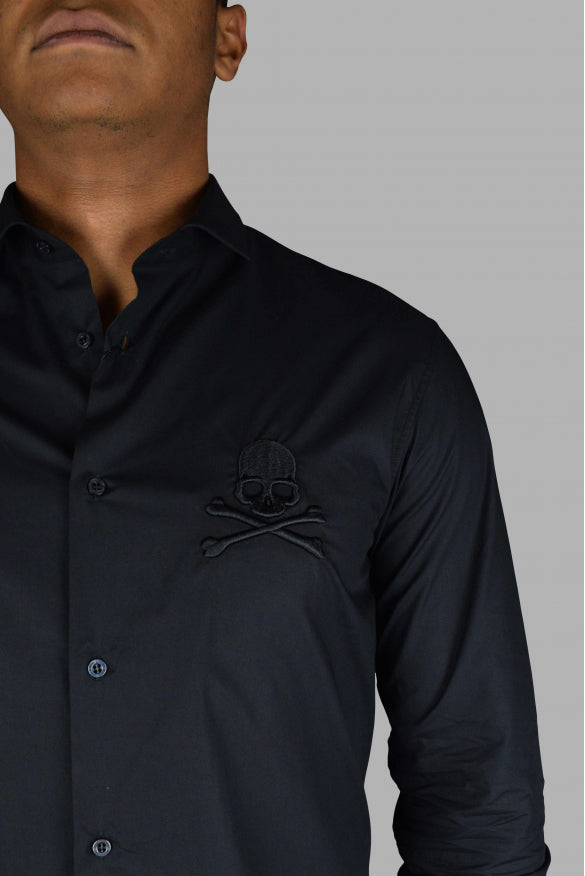 Philipp Plein Men Diamond Cut Ls Skull Shirt by Luosophy