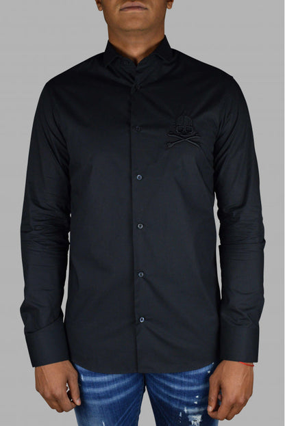 Philipp Plein Men Diamond Cut Ls Skull Shirt by Luosophy