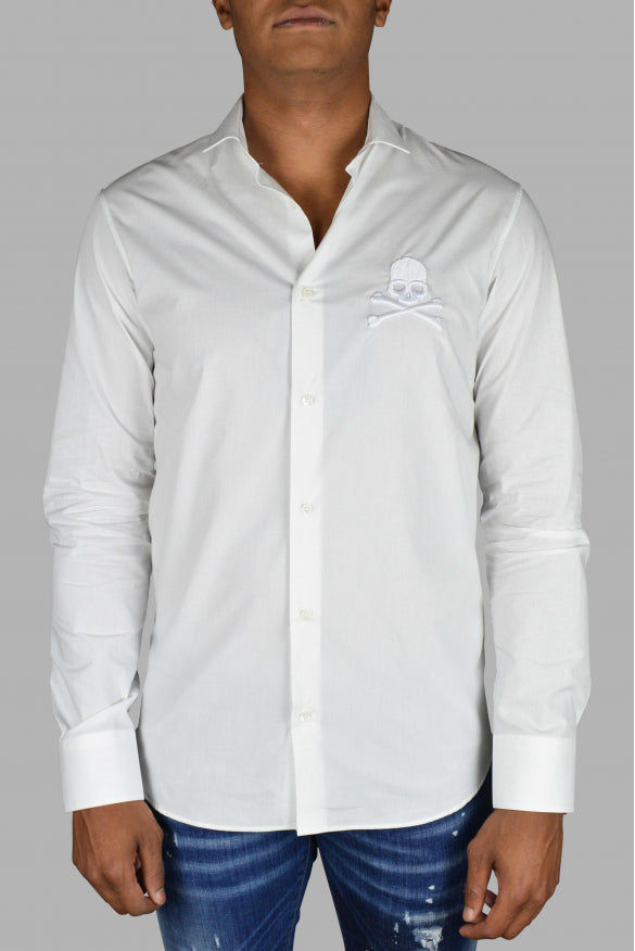 Philipp Plein Men Diamond Cut Ls Skull Shirt by Luosophy
