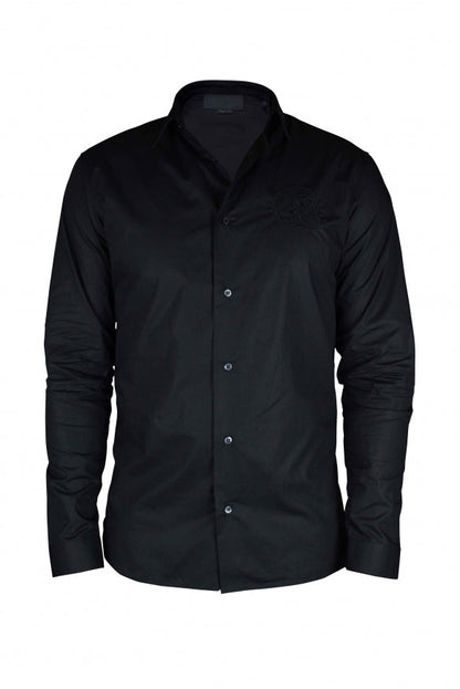 Philipp Plein Men Gold Cut Ls Skull Shirt by Luosophy