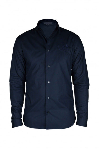 Philipp Plein Men Gold Cut Ls Skull Shirt by Luosophy