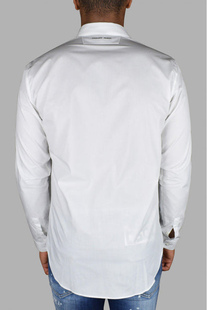 Philipp Plein Men Gold Cut Ls Skull Shirt by Luosophy