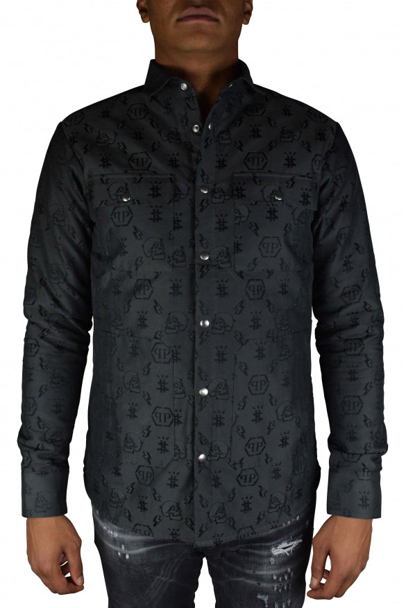 Philipp Plein Men Ls Monogram Shirt by Luosophy