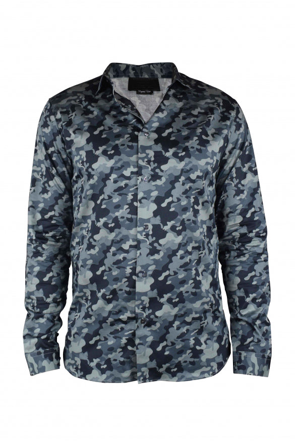 Philipp Plein Men Ls Camouflage Shirt by Luosophy