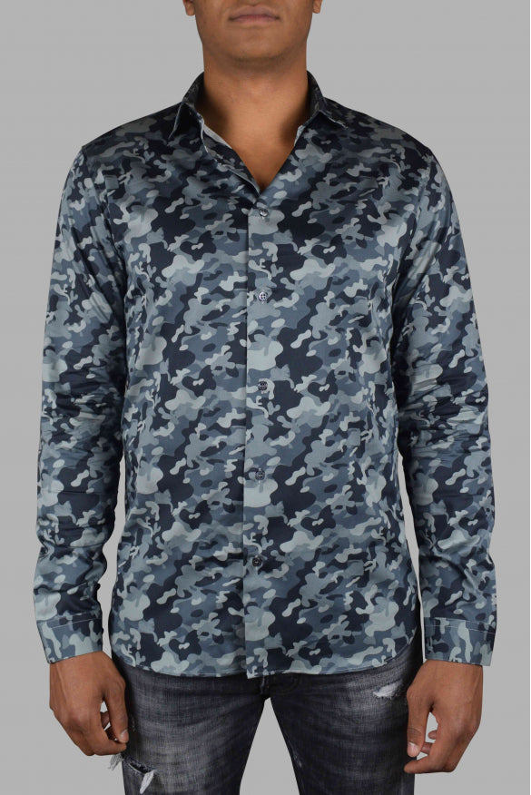Philipp Plein Men Ls Camouflage Shirt by Luosophy